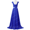 Grace Karin Grey Blue Purple Long Evening Dresses Lace Chiffon Backless Vestido formal Vestido CL6231-2